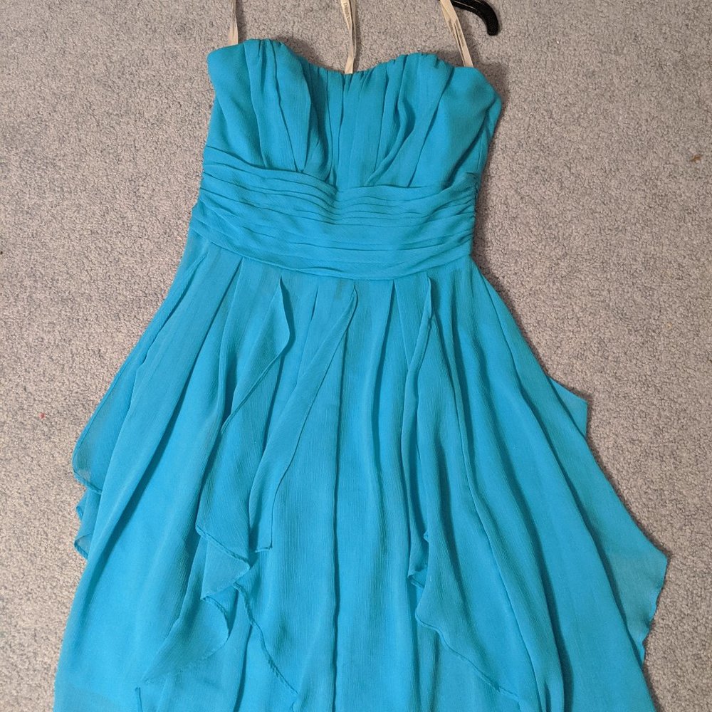 David's Bridal Strapless Bridesmaid Dress